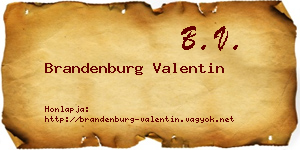 Brandenburg Valentin névjegykártya